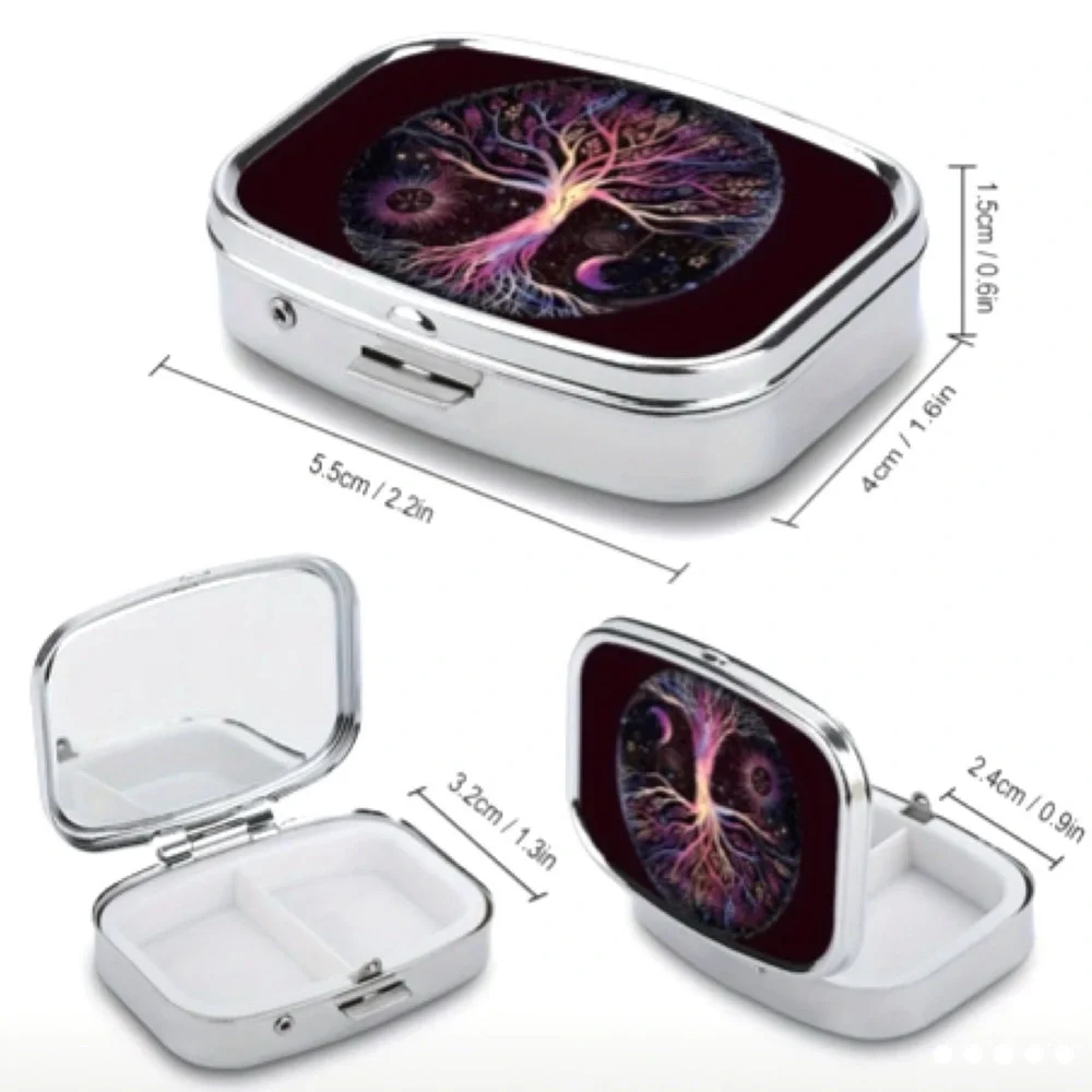 Celestial Tree of Life Pill Box Sun Moon Travel Organizer